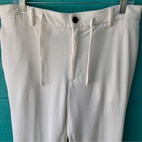 ALFANI WINTER IVORY SOFT CORDUROY RIBBED STRETCHY DRAWSTRING PANTS SZ MEDIUM NWT - Picture 3 of 5
